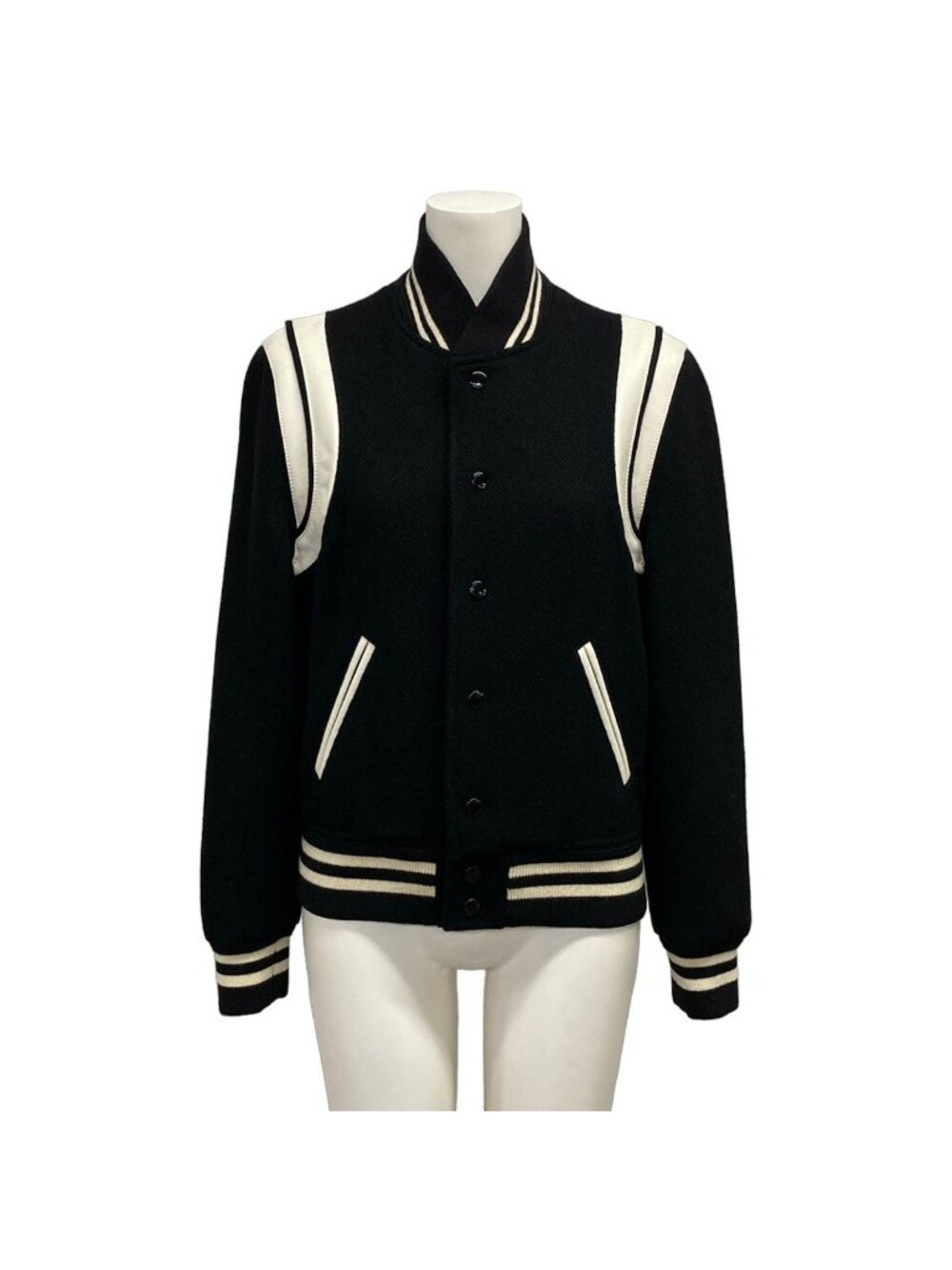 Saint Laurent Paris Jacket Teddyjacket Black White Wool